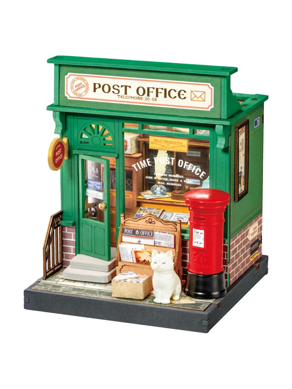 Rolife DIY Mini Building House Miniature Kit-Century Post Office, Miniverse Life